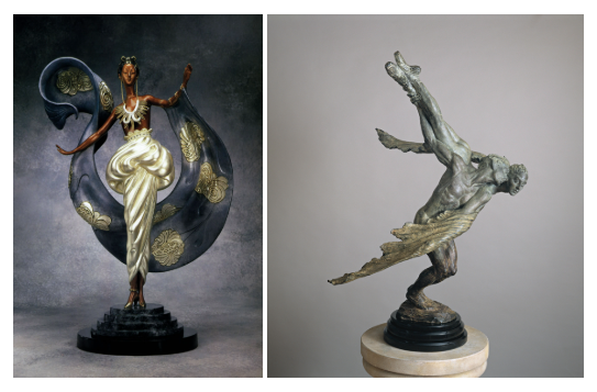 How Do Erte Sculptures and the Art of Richard MacDonald Differ in Style and Expression?